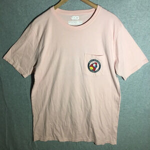 Mens Rowdy Gentleman Pocket Tee Shirt Pink Tourist Vacation Parrot Tropical